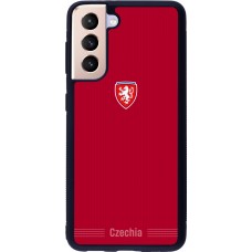 Coque Samsung Galaxy S21 5G - Silicone rigide noir Maillot de football Répuplique Tchèque 2026 personnalisable