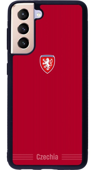 Coque Samsung Galaxy S21 5G - Silicone rigide noir Maillot de football Répuplique Tchèque 2026 personnalisable