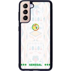 Coque Samsung Galaxy S21 5G - Silicone rigide noir Maillot de football Sénégal 2026 personnalisable