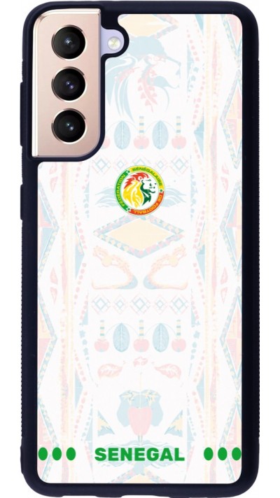 Coque Samsung Galaxy S21 5G - Silicone rigide noir Maillot de football Sénégal 2026 personnalisable