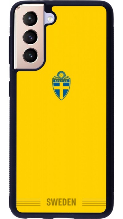 Coque Samsung Galaxy S21 5G - Silicone rigide noir Maillot de football Suède 2026 personnalisable