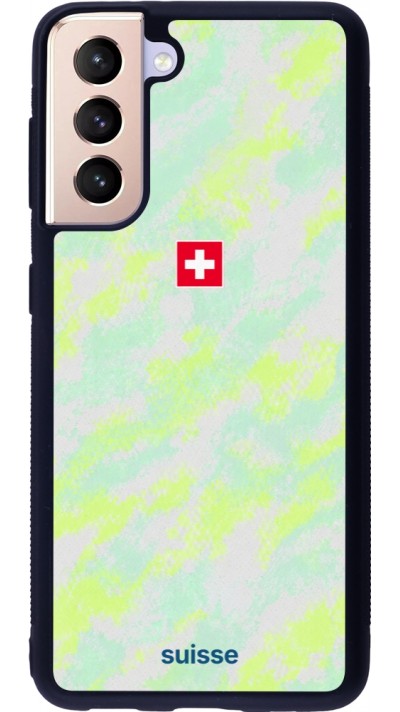 Coque Samsung Galaxy S21 5G - Silicone rigide noir Maillot de football Suisse Away 2026 personnalisable