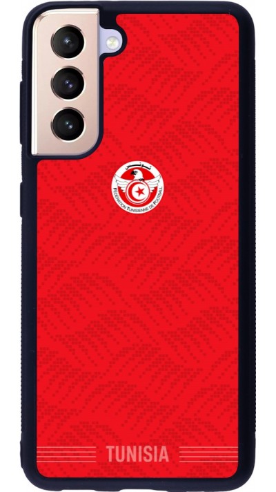 Coque Samsung Galaxy S21 5G - Silicone rigide noir Maillot de football Tunisie 2026 personnalisable