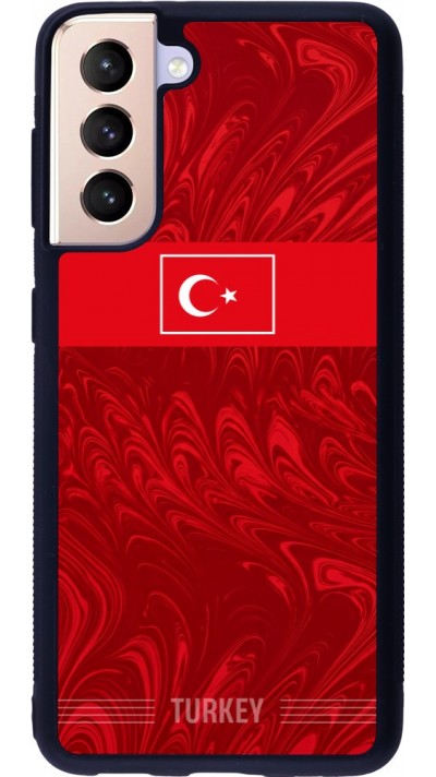 Coque Samsung Galaxy S21 5G - Silicone rigide noir Maillot de football Turquie 2026 personnalisable