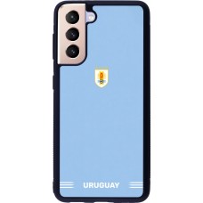 Coque Samsung Galaxy S21 5G - Silicone rigide noir Maillot de football Uruguay 2026 personnalisable