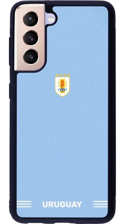 Coque Samsung Galaxy S21 5G - Silicone rigide noir Maillot de football Uruguay 2026 personnalisable