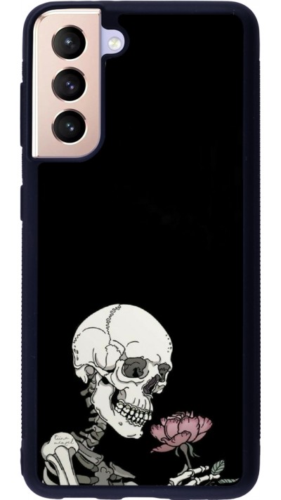 Coque Samsung Galaxy S21 5G - Silicone rigide noir Halloween 2023 rose and skeleton