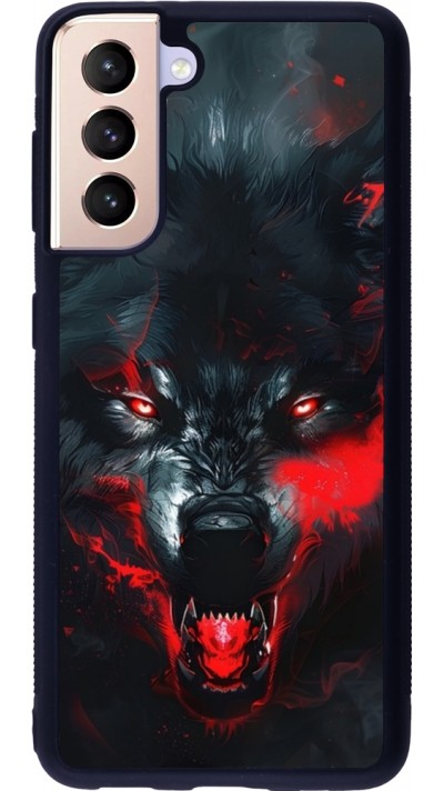 Coque Samsung Galaxy S21 5G - Silicone rigide noir Halloween 2024 mad werewolf