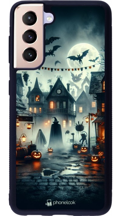 Coque Samsung Galaxy S21 5G - Silicone rigide noir Halloween Spookville