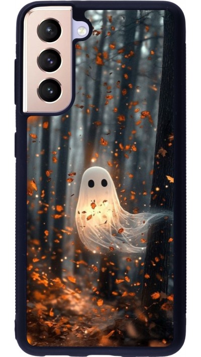 Coque Samsung Galaxy S21 5G - Silicone rigide noir Halloween 2025 Ghost in the forest