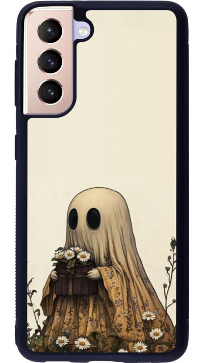 Coque Samsung Galaxy S21 5G - Silicone rigide noir Halloween 2025 Ghost gardener