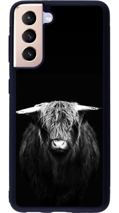 Coque Samsung Galaxy S21 5G - Silicone rigide noir Highland calf black