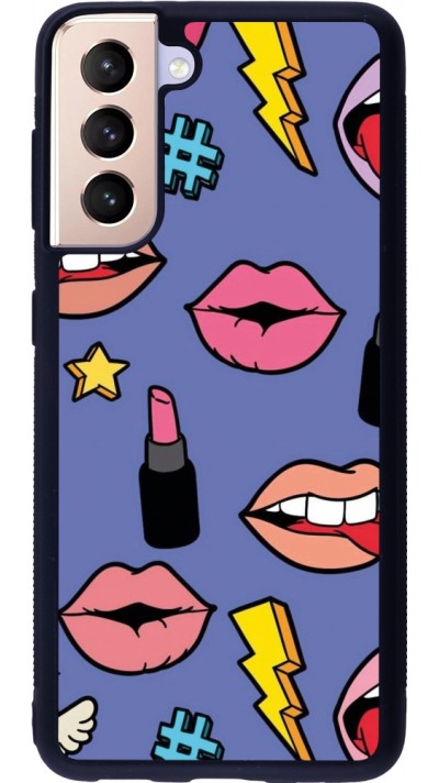 Samsung Galaxy S21 5G Case Hülle - Silikon schwarz Lips and lipgloss