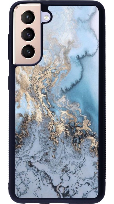 Coque Samsung Galaxy S21 5G - Silicone rigide noir Marble 04