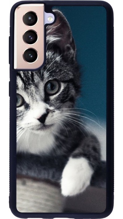 Coque Samsung Galaxy S21 5G - Silicone rigide noir Meow 23