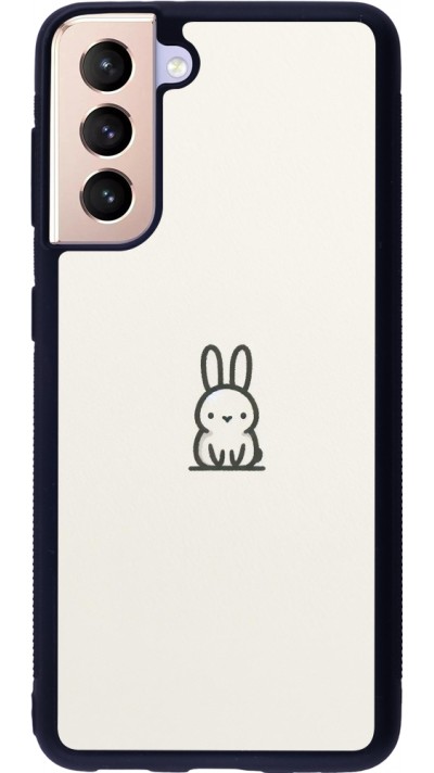 Coque Samsung Galaxy S21 5G - Silicone rigide noir Minimal bunny cutie