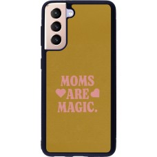 Coque Samsung Galaxy S21 5G - Silicone rigide noir Mom 2026 Are Magic