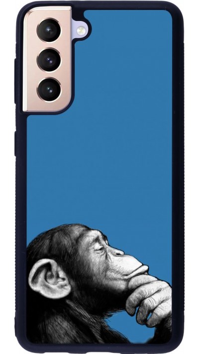 Coque Samsung Galaxy S21 5G - Silicone rigide noir Monkey Pop Art