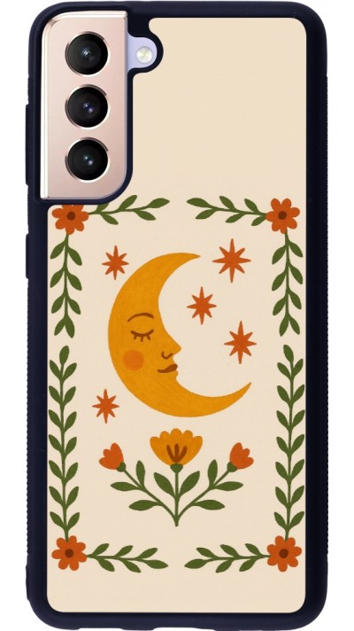 Coque Samsung Galaxy S21 5G - Silicone rigide noir Half moon stamp 2026