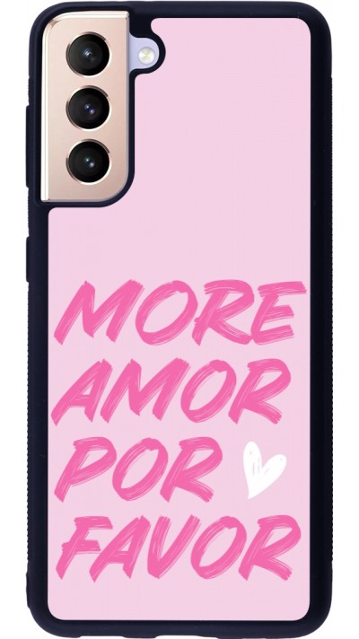 Coque Samsung Galaxy S21 5G - Silicone rigide noir More amor porfavor