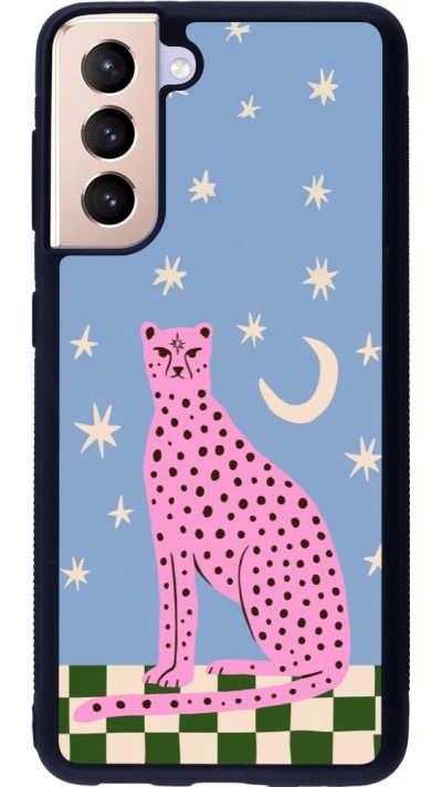 Coque Samsung Galaxy S21 5G - Silicone rigide noir Pink leopard with stars 2026