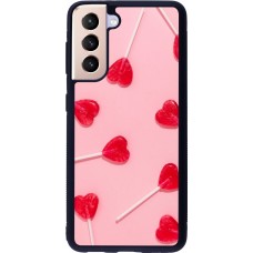 Coque Samsung Galaxy S21 5G - Silicone rigide noir Saint Valentines Day 26 Lollipop