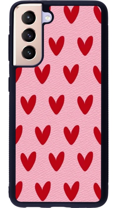 Samsung Galaxy S21 5G Case Hülle - Silikon schwarz Saint Valentines Day 26 Pattern heart