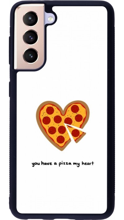 Samsung Galaxy S21 5G Case Hülle - Silikon schwarz Saint Valentines Day 26 You have my pizza heart