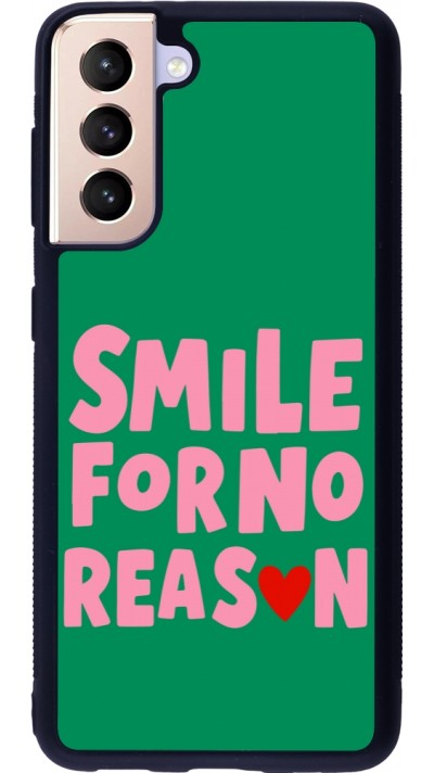 Coque Samsung Galaxy S21 5G - Silicone rigide noir Smile for no reason 2026