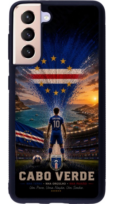 Coque Samsung Galaxy S21 5G - Silicone rigide noir Football Cap-Vert splash 2026