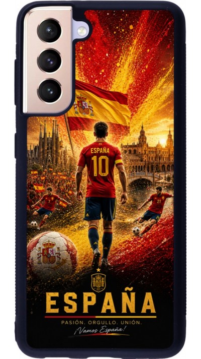 Coque Samsung Galaxy S21 5G - Silicone rigide noir Football Espagne splash 2026