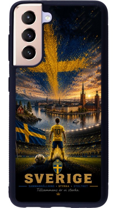 Coque Samsung Galaxy S21 5G - Silicone rigide noir Football Suède splash 2026