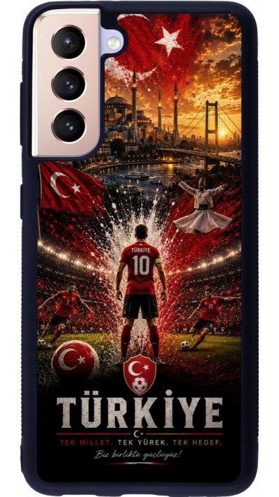 Coque Samsung Galaxy S21 5G - Silicone rigide noir Football Turquie splash 2026