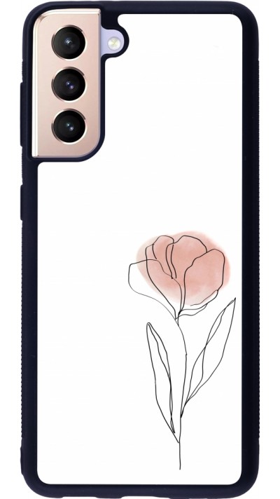 Coque Samsung Galaxy S21 5G - Silicone rigide noir Spring 23 minimalist flower
