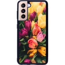 Coque Samsung Galaxy S21 5G - Silicone rigide noir Bouquet of tulips Spring 2026