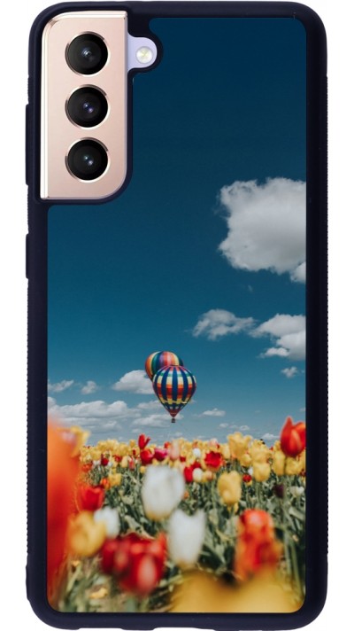 Coque Samsung Galaxy S21 5G - Silicone rigide noir Hot air balloon Spring 2026