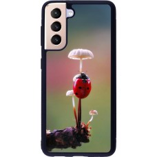 Coque Samsung Galaxy S21 5G - Silicone rigide noir Ladybird on a mushroom Spring 2026