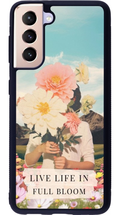 Coque Samsung Galaxy S21 5G - Silicone rigide noir Live life in full moon Spring 2026