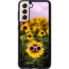 Coque Samsung Galaxy S21 5G - Silicone rigide noir Sunflower with glasses Spring 2026