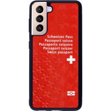 Coque Samsung Galaxy S21 5G - Silicone rigide noir Swiss Passport