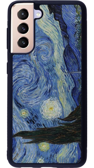 Coque Samsung Galaxy S21 5G - Silicone rigide noir Tableau art - La Nuit étoilée - Van Gogh