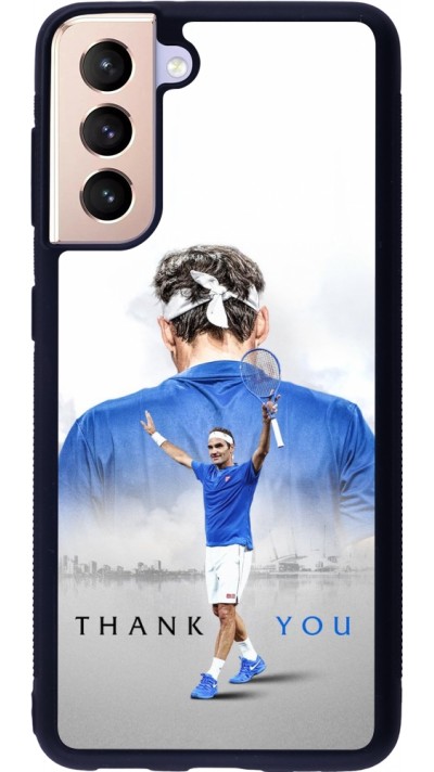 Coque Samsung Galaxy S21 5G - Silicone rigide noir Thank you Roger