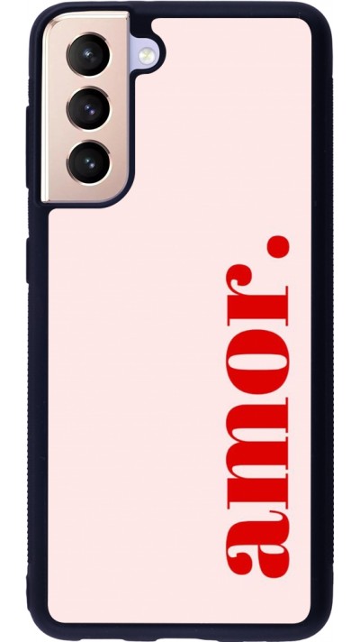 Coque Samsung Galaxy S21 5G - Silicone rigide noir Valentine 2024 amor