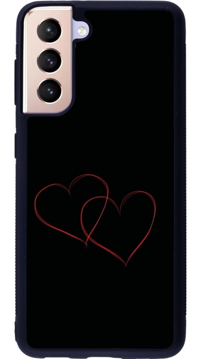 Coque Samsung Galaxy S21 5G - Silicone rigide noir Valentine 2023 attached heart