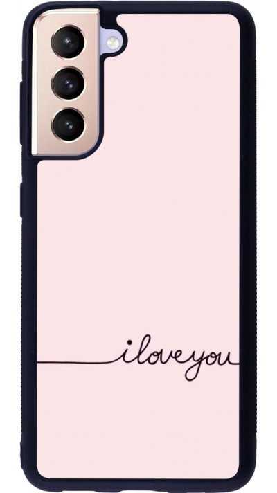 Coque Samsung Galaxy S21 5G - Silicone rigide noir Valentine 2023 i love you writing