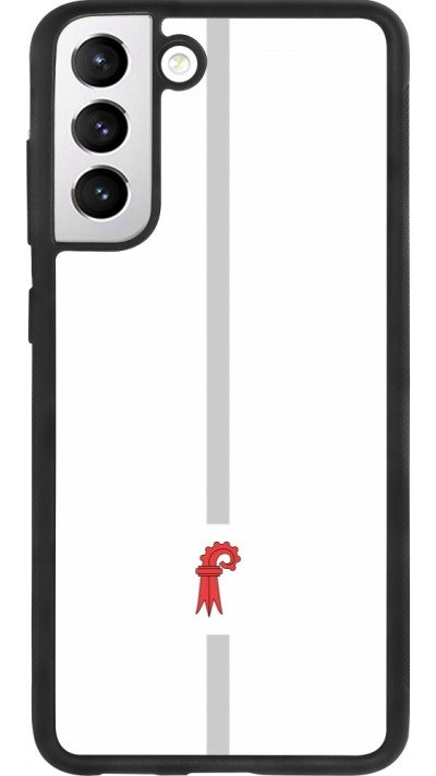 Samsung Galaxy S21 FE 5G Case Hülle - Silikon schwarz Kanton BL weiss