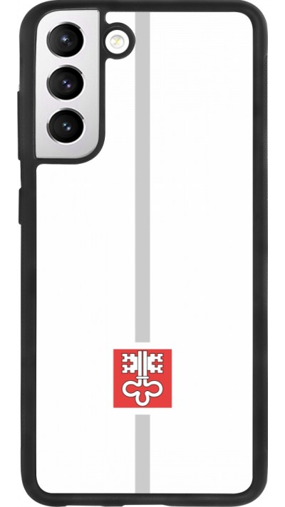 Samsung Galaxy S21 FE 5G Case Hülle - Silikon schwarz Kanton NW weiss