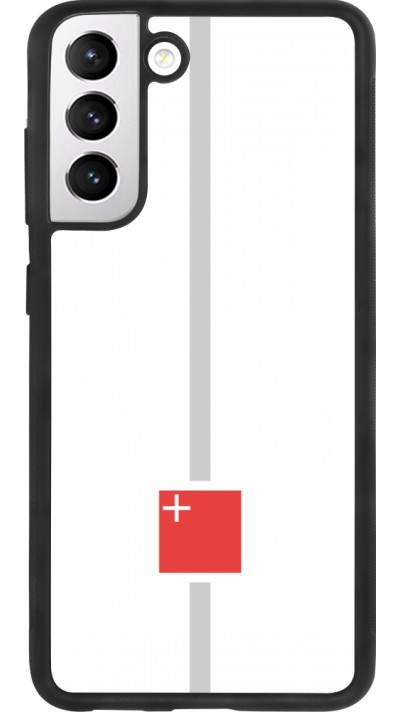 Samsung Galaxy S21 FE 5G Case Hülle - Silikon schwarz Kanton SZ weiss