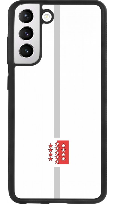Samsung Galaxy S21 FE 5G Case Hülle - Silikon schwarz Kanton VS weiss