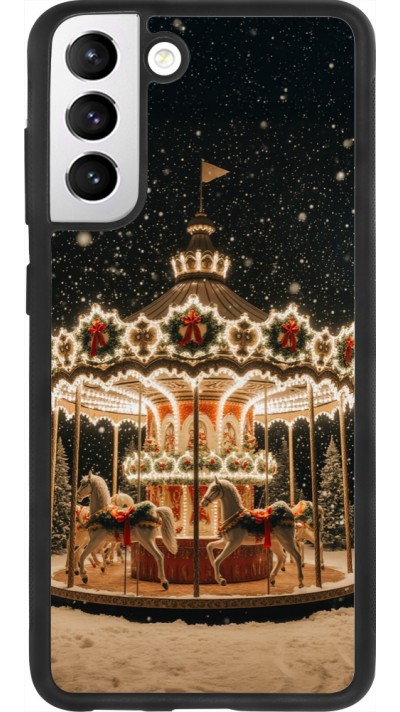 Coque Samsung Galaxy S21 FE 5G - Silicone rigide noir Christmas 25 Carousel